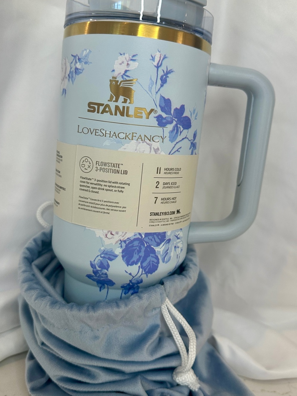 Stanley x LoveShackFancy 40oz Blue Floral Quencher NWT